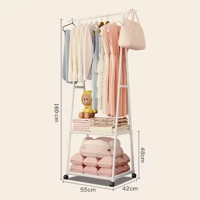 Rangement multifonctionnel dortoir vêtements support de séchage plancher debout porte-vêtements Simple