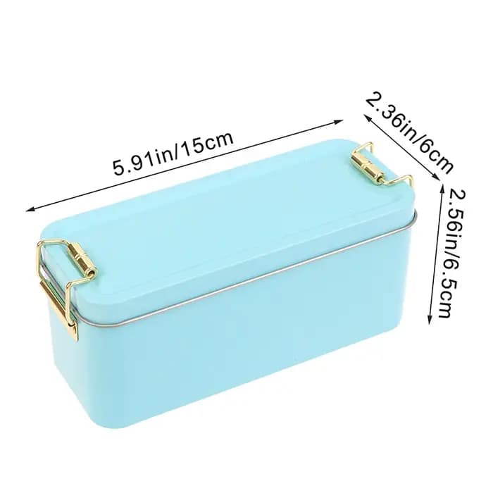 Boîte rectangulaire en fer blanc à l'ancienne avec couvercle