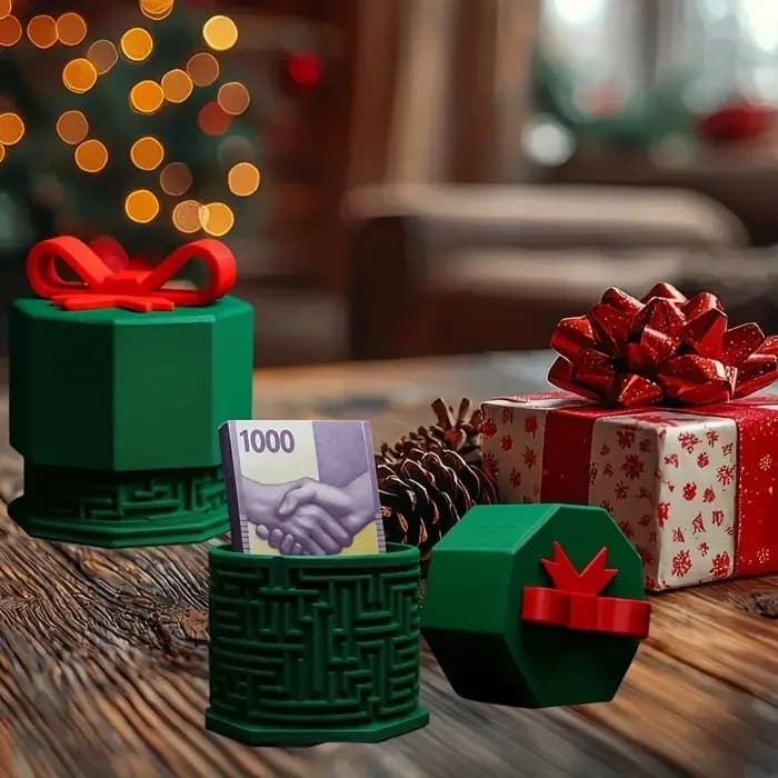 Conteneur de rangement de puzzle en forme de boîte cadeau de Noël