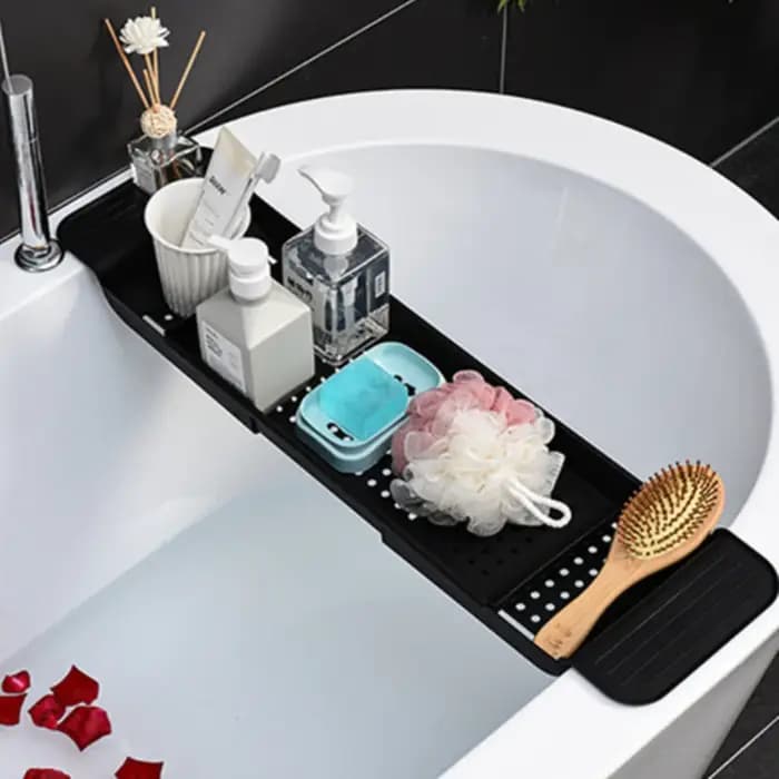 Support de rangement de baignoire rétractable multifonction