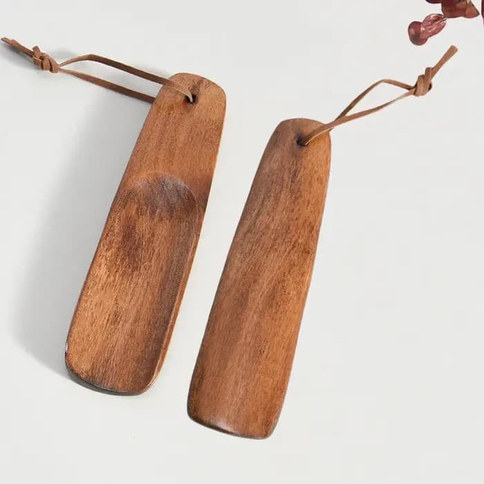 Chausse-pied en bois massif 15-31cm, manche court, spatule à chaussures facile à utiliser pour femmes enceintes, personnes âgées, maison, hôtel, prise confortable