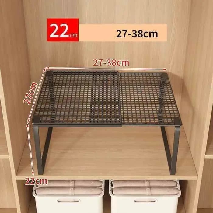 Étagère de rangement télescopique pour placard - Organisateur extensible sans perçage en acier au ca