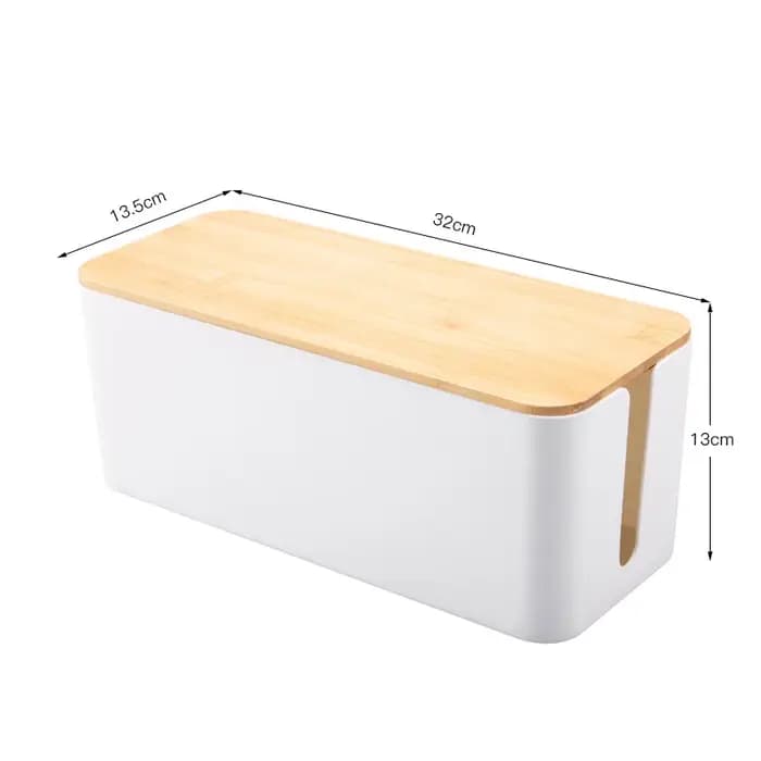 Socket Boîte De Rangement Antipoussière Haute Qualité Imitation Teck Couverture Câble Gestionnaire Ordinateur Hub Plug