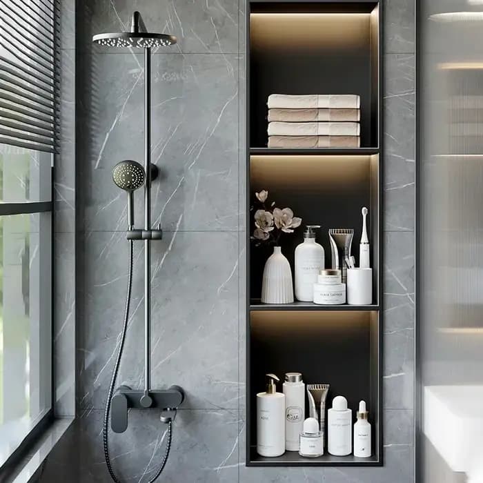 Étagère de salle de bain de Niche en acier inoxydable