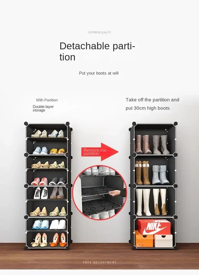 Meuble de Rangement Multicouche pour Chaussures, Meuble T1, Chambre à Coucher, Couloir, Maison Moder