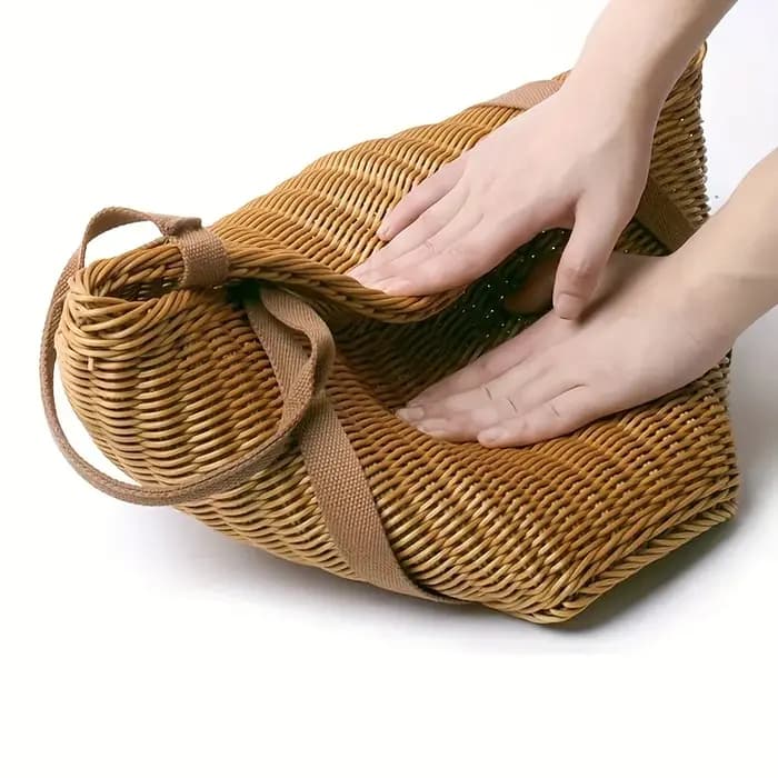 Grand panier de rangement tissé à la main pour le shopping