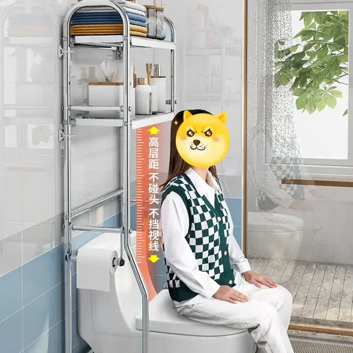 Étagère de rangement pour salle de bain au-dessus des toilettes