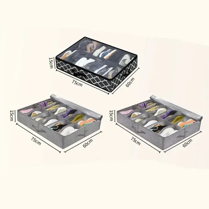 1 pièce Boîtes de rangement pliables pour chaussures sous le lit
