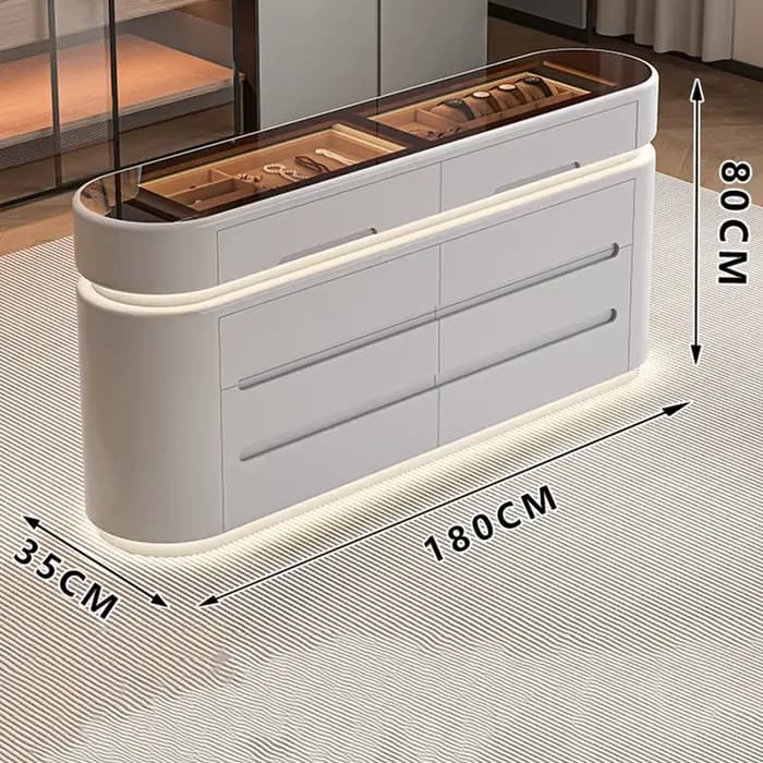 Meuble de rangement noir en bois avec poignées dissimulées