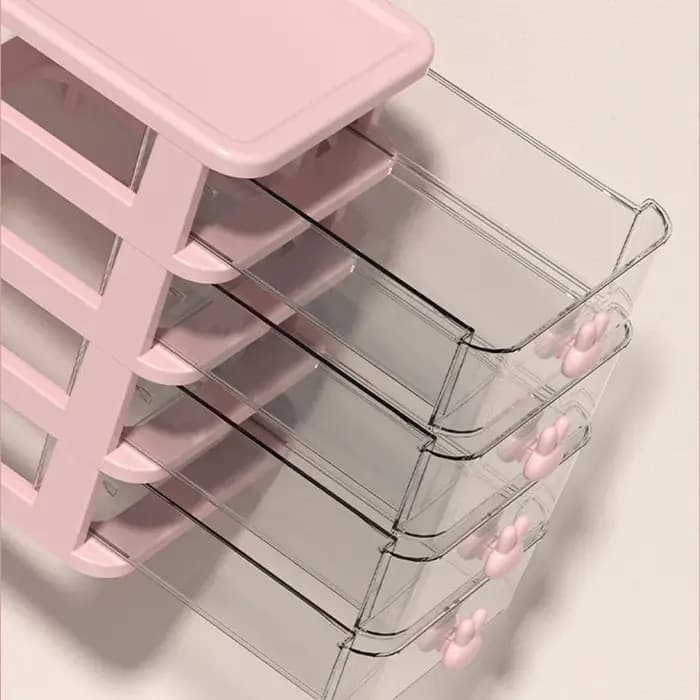 Organisateur de tiroirs empilables transparents - Boîte de rangement multi-niveaux en PP pour le bureau/les produits de
