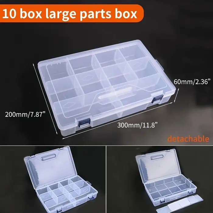 Boîte de rangement en plastique Transparent réglable à 10 grilles