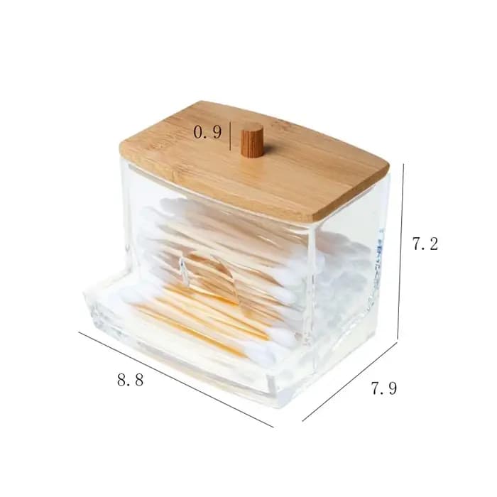 Coton-tige boîte de rangement de couleur transparente