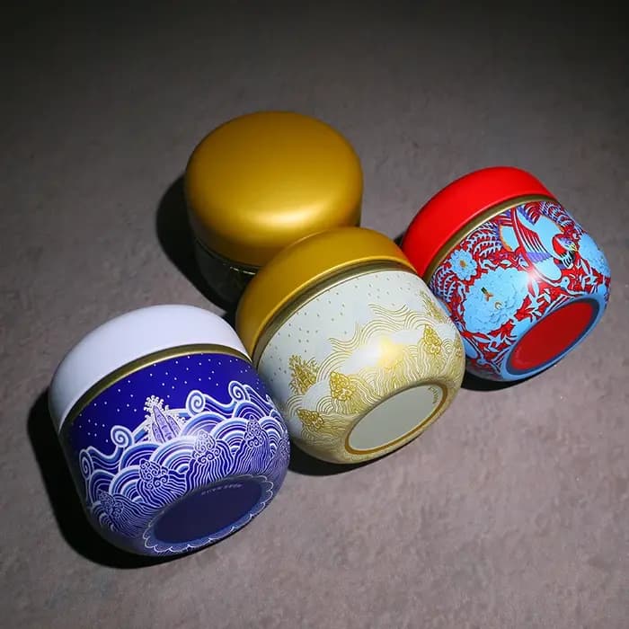 Boîte de rangement japonaise en métal pour thé et café