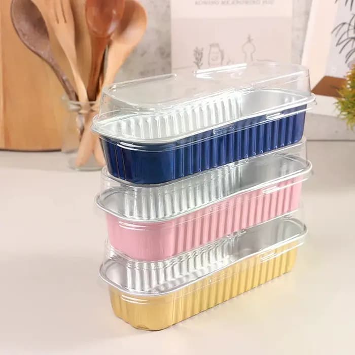 Boîte à gâteaux rectangulaire en aluminium de 200ml