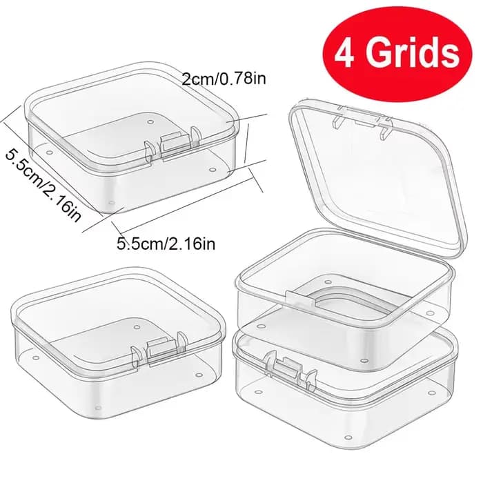 Boîte de rangement transparente avec couvercle, organisateur artisanal Portable, compartiments régla