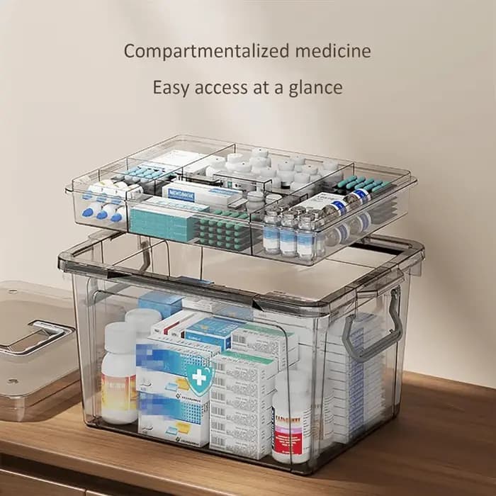 Boîte de rangement de médicaments étanche à double couche