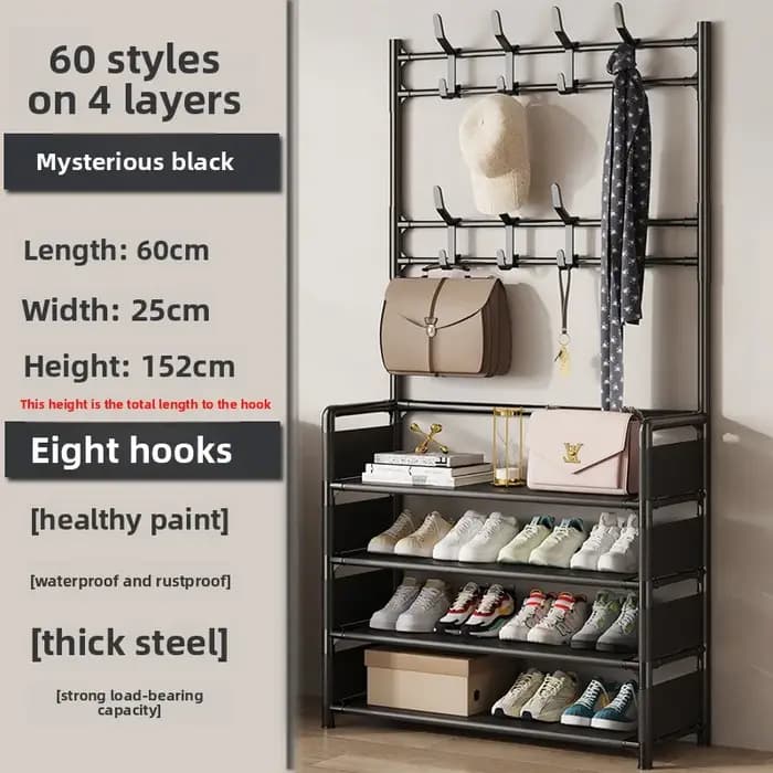Étagère à chaussures multicouche montée sur porte