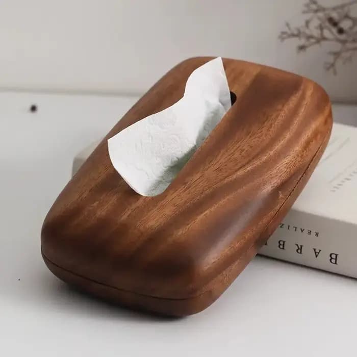Couvercle de boîte à mouchoirs en noyer – Design vintage moderne