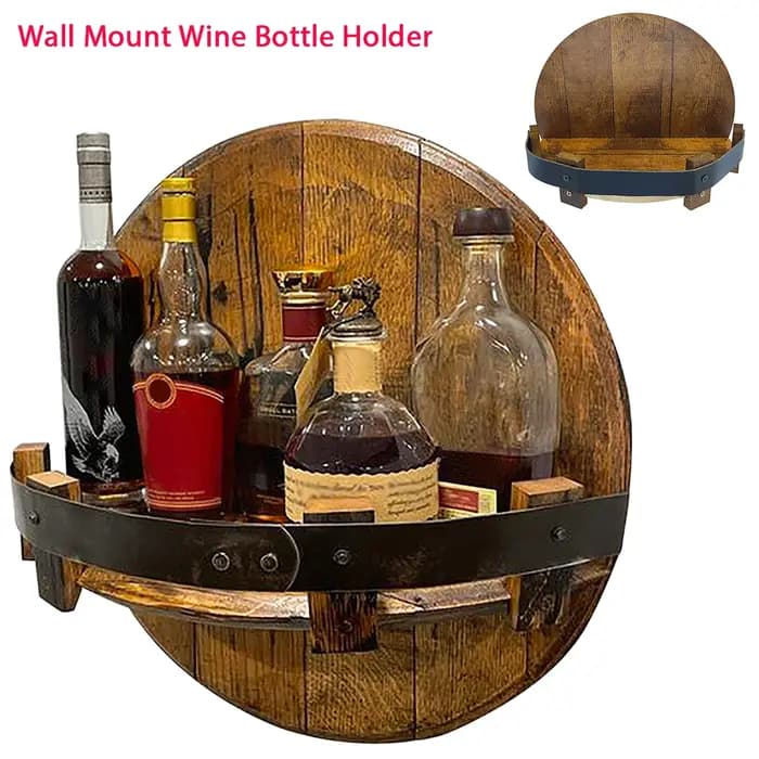 Porte-Bouteille de Vin Mural en Bois