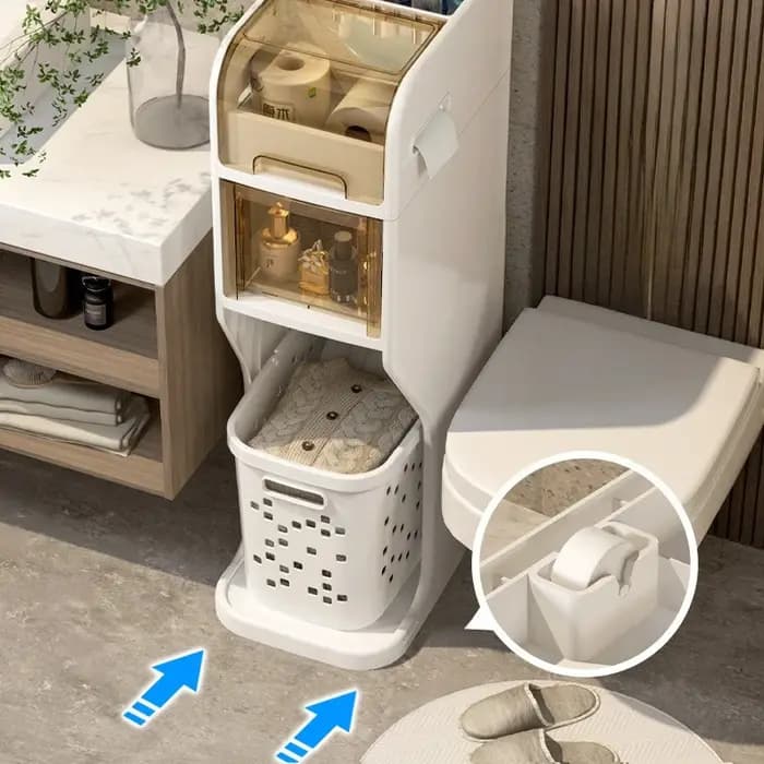Étagères de rangement de fissures de salle de bain