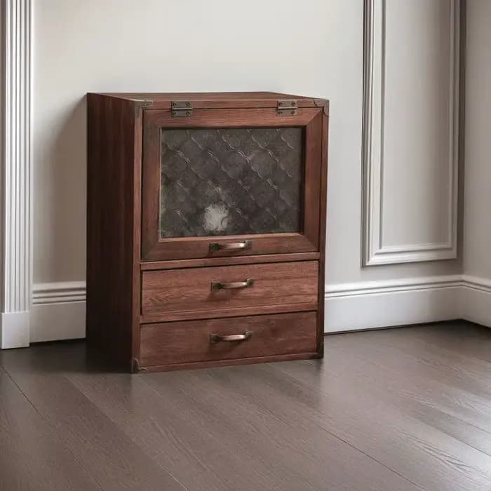 Armoire de rangement domestique multicouche en bois massif