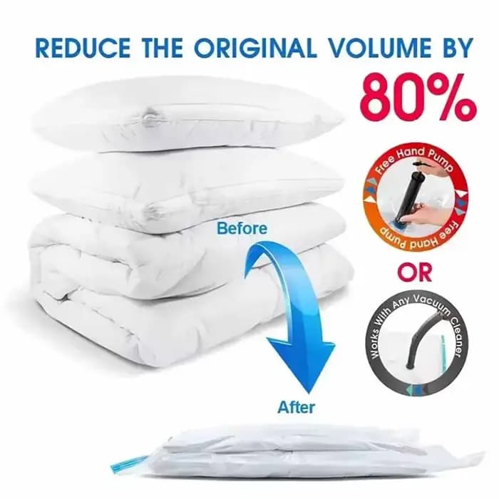 Sac de rangement sous vide pour vêtements, couettes, couvertures, organisateurs d'emballage pour la maison, pompe non incluse