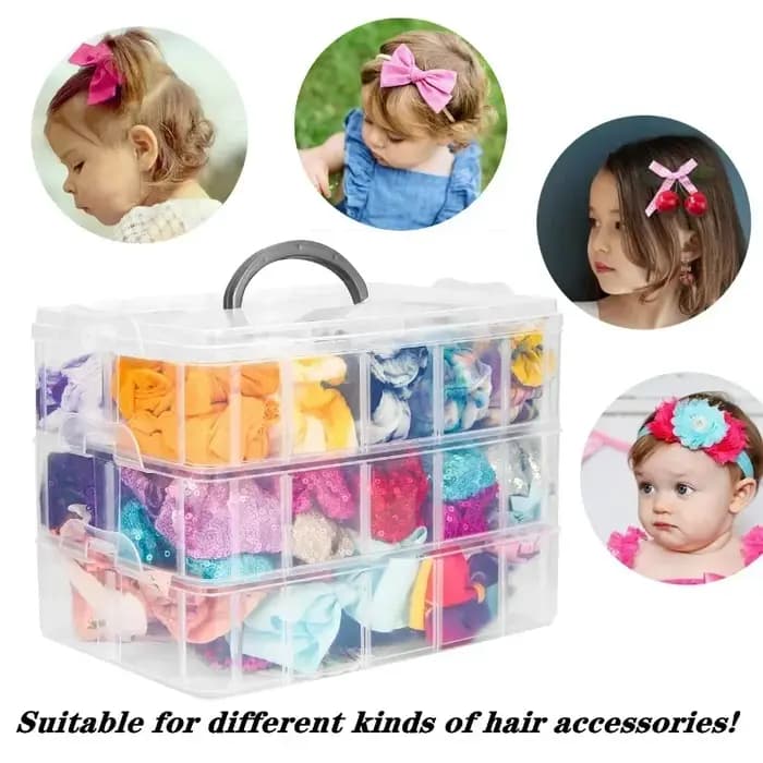 Boîte de rangement en plastique empilable à 3 niveaux