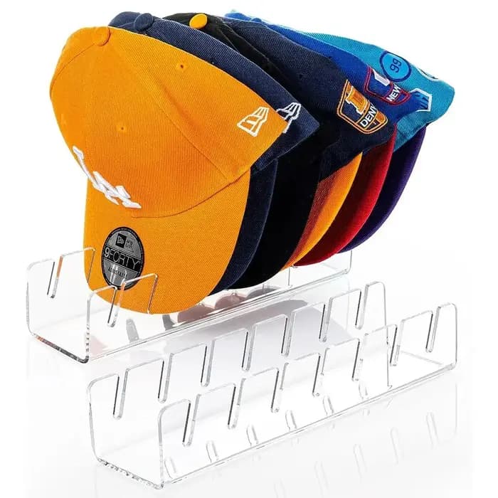 Présentoir de casquettes de baseball en acrylique T1 avec fentes