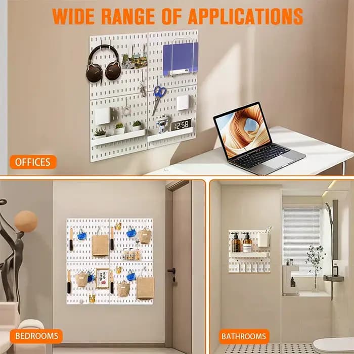Étagère murale perforée, kit de panneaux perforés DIY, panneau à trous pour panneaux muraux, décoration intérieure, étagère suspendue décorative