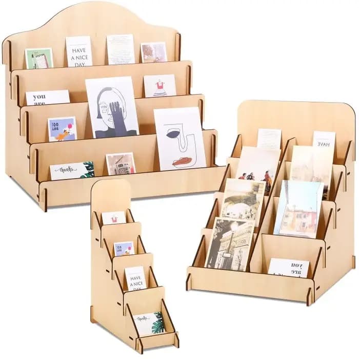 Présentoir en bois pour exposition commerciale et vente au détail – Étagère de rangement de bureau multi-usage pour