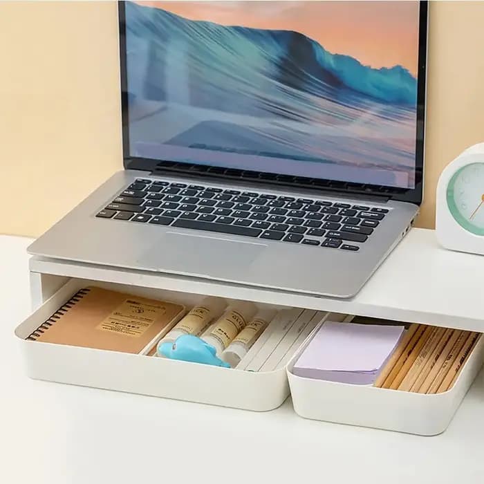 Boîte de rangement de bureau en plastique grande capacité