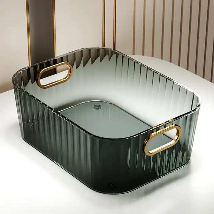 Boîte de rangement rectangulaire pour cosmétiques de bureau