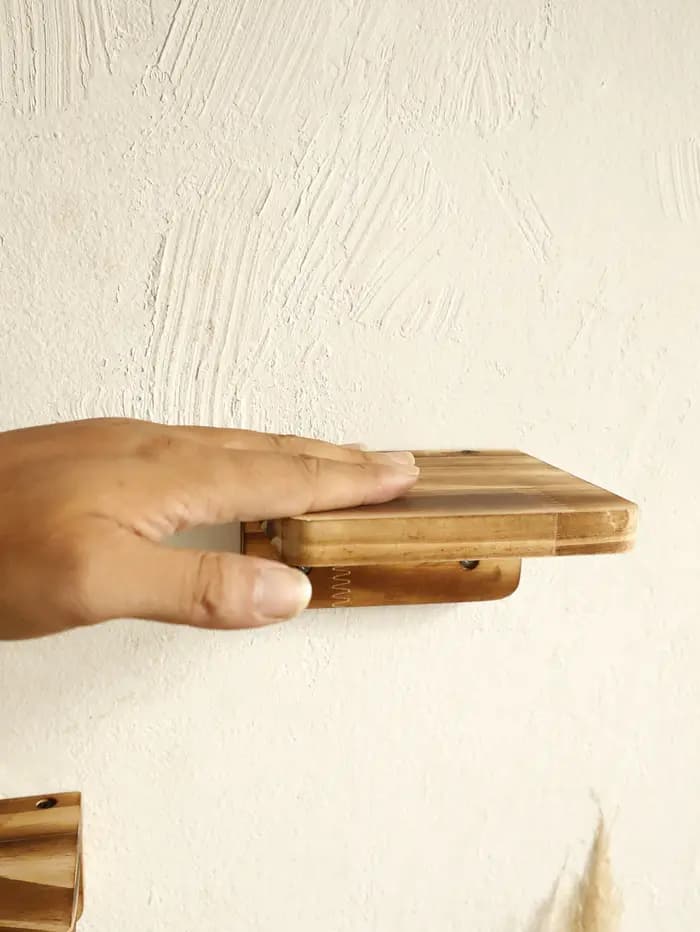 Boho-Étagère murale en bois rustique