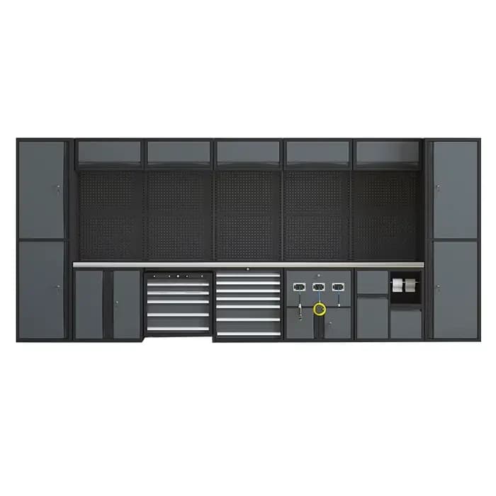 Établi de garage avec armoire de rangement d'outils pour atelier