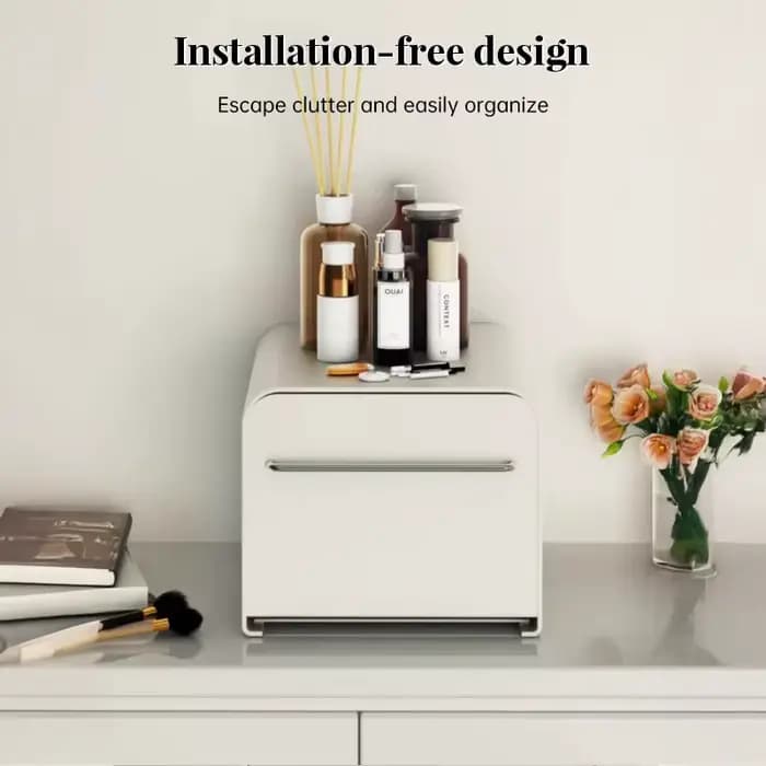1 boîte de rangement moderne et simple avec tiroir en métal : étanche