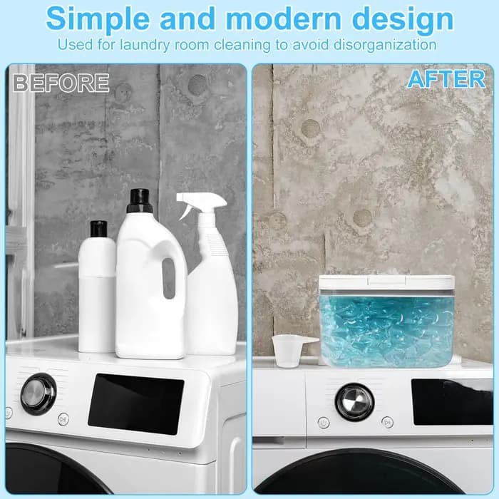 Conteneur de dosettes de lessive 2,8 l, boîte de rangement automatique Pop-Up pour lave-vaisselle, g