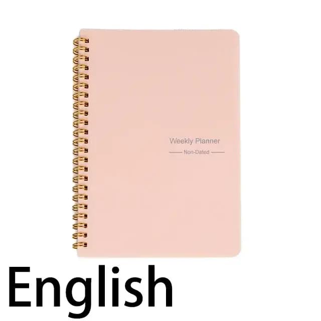 A5 Agenda planificateur anglais carnet Agenda hebdomadaire planificateur objectif habitudes horaires