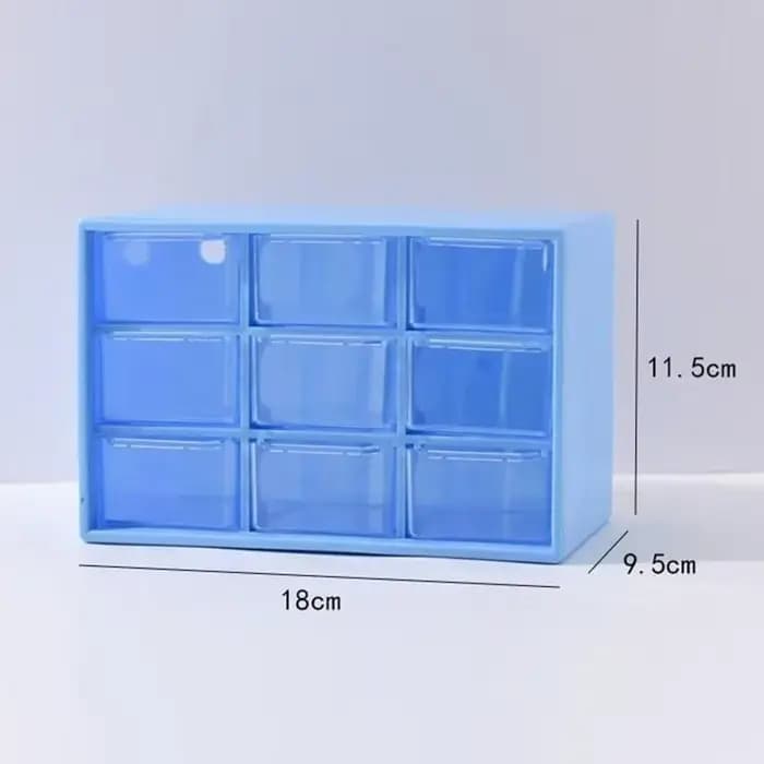 Bureau 9 grilles boîtes de rangement organisateur Transparent petit tiroir cloisonné bureau d'étudiant mural articles divers boîte de rangement mignon