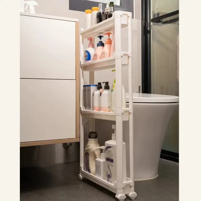 Armoire de rangement étroite multi-niveaux à placer derrière la porte