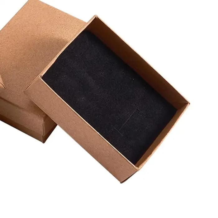 Boîte à bijoux en carton avec insert en coton pour l'expédition et la présentation de boucles d'oreilles et de bagues