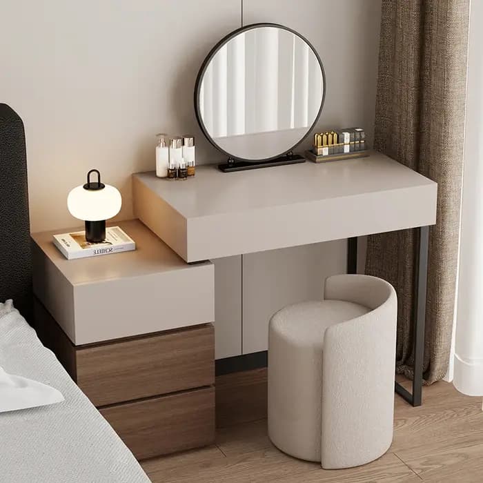 Coiffeuse De rangement italienne minimaliste bois confortable miroir Coiffeuse Design tiroir Meuble De Chambre meubles
