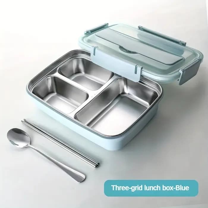 Boîte à déjeuner en acier inoxydable anti-fuite avec 3/4 compartiments – Récipient à Bento durable e