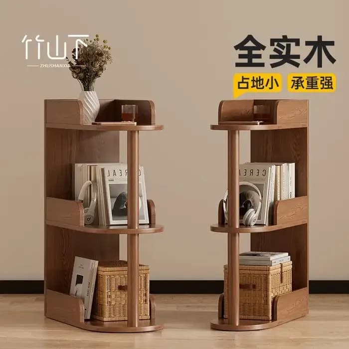 Étagère de rangement ultra-étroite en bois massif pour salon