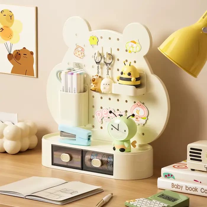 Support de rangement de bureau en panneau perforé