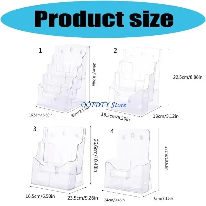 Organisateurs acryliques 367A empilables adaptés aux magazines aux brochures