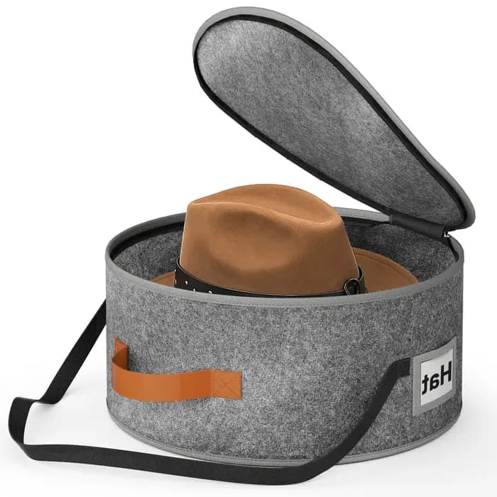 Grande boîte à chapeaux circulaire pliable en feutre