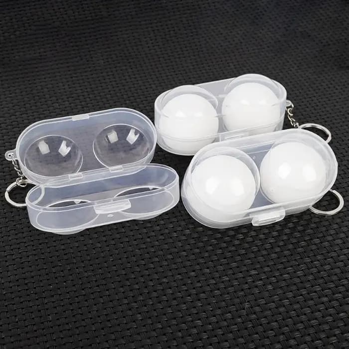 Boîte de rangement pour balles de tennis de table, pour 2 balles de ping-pong, étui transparent portable avec porte-clés pour équipement d'entraînement sportif