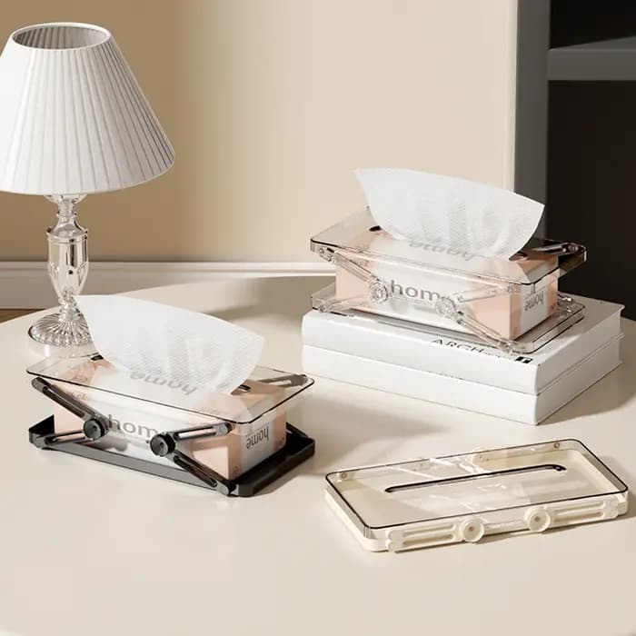 Boîte à mouchoirs de bureau, boîte de rangement de mouchoirs pour usage domestique, boîte de rangement de mouchoirs extensible à ressort pour table basse de salon, haute esthétique, boîte de rangement