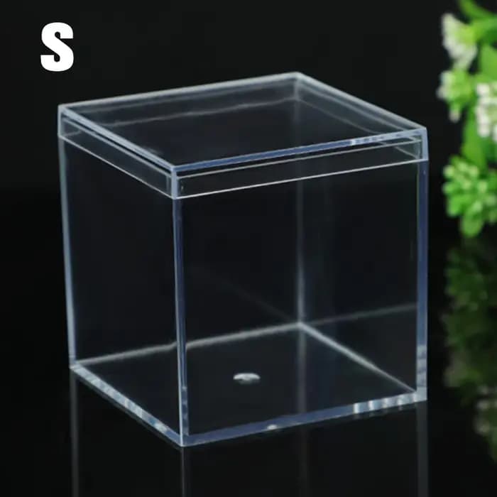 Boîte de rangement ronde et carrée en plastique transparent, rangement domestique, bijoux, perles, a