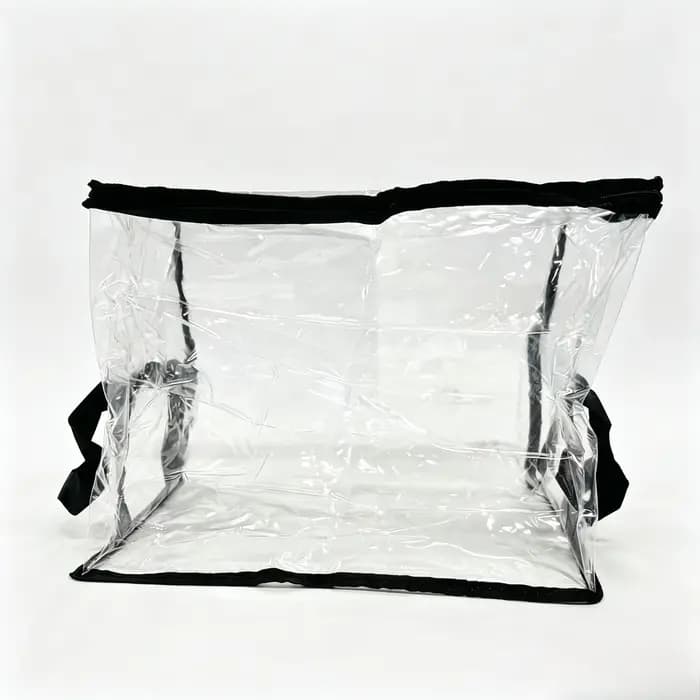 Sac de rangement en PVC avec couvercle rabattable et fenêtre de visualisation - Organisateur rectangulaire durable pour